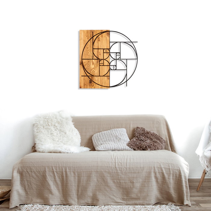 Wallity Golden Accesorio decorativo de pared Negro y Nogal